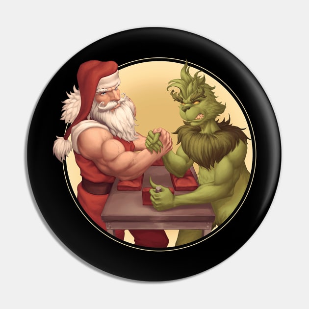 Santa Christmas Armwrestling Pin by KingsLightStore