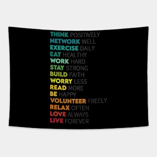 Think Positive Motivational Words Tapestry