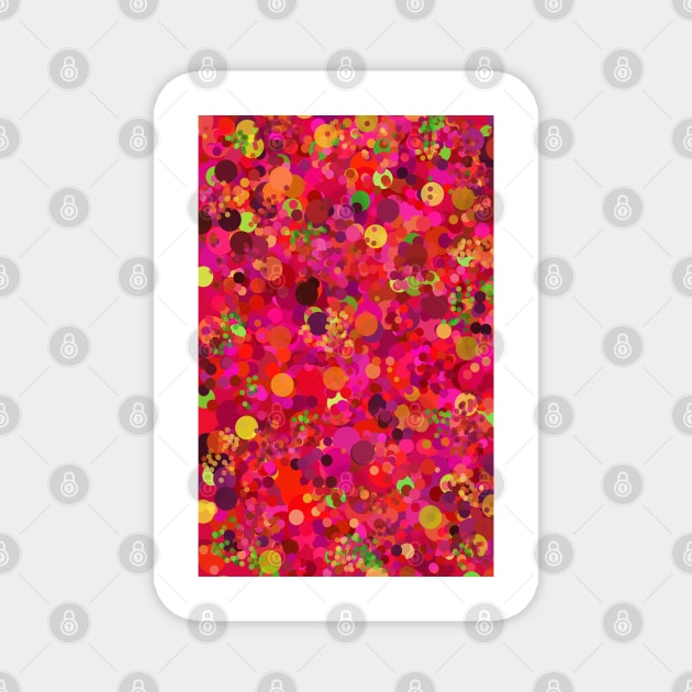 Colorful Pink Red and Gold Circles Abstract Art Pattern Magnet by Abstractdesigns