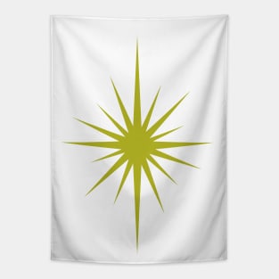 Avocado Green Atomic Starburst Tapestry