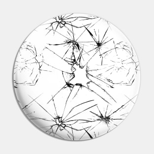 Monochrome broken glass Pin