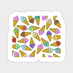 Cute Kawaii Ice Cream Cone Random Pattern Magnet