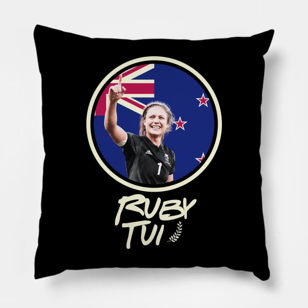 Ruby Tui, New Zealand rugby icon Pillow by Teessential