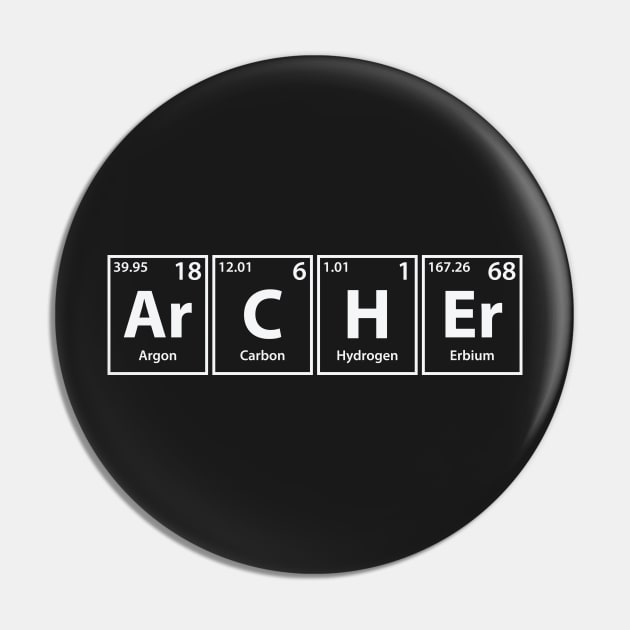 Archer (Ar-C-H-Er) Periodic Elements Spelling Pin by cerebrands