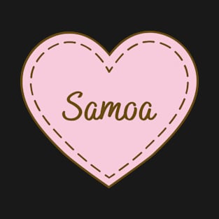 I Love Samoa Simple Heart Design T-Shirt