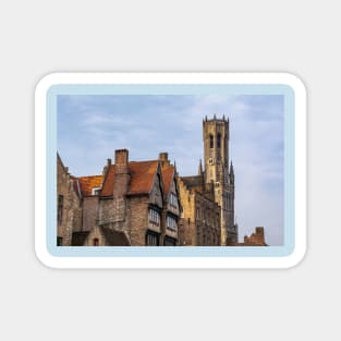 Belfry of Bruges blue sky Magnet