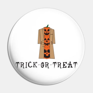 Three Pumpkins In A Trench Coat Pin