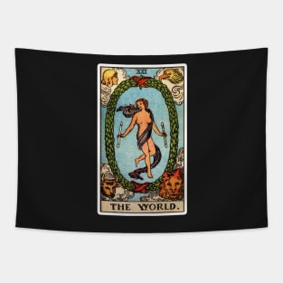 XXI. The World Tarot Card Tapestry