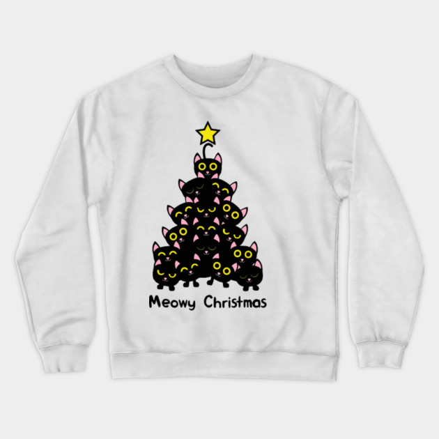 cat christmas tree sweatshirt