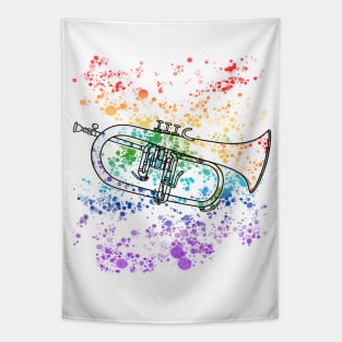 Flugelhorn Rainbow Colours Hornist Brass Musician Tapestry