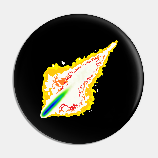 Impact Event | Flaming Inferno Asteroid Yellow Orange Red Pin by aRtVerse