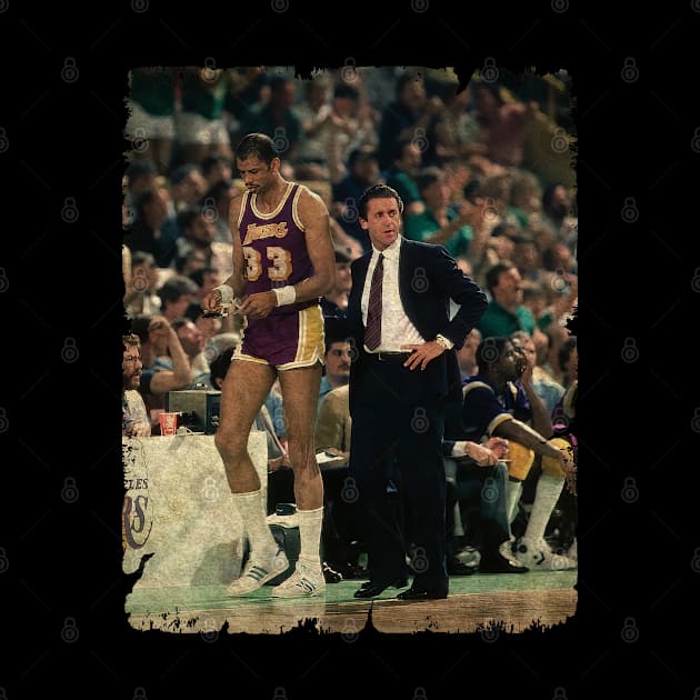 Kareem Abdul Jabbar and Pat Riley 1985 by MJ23STORE