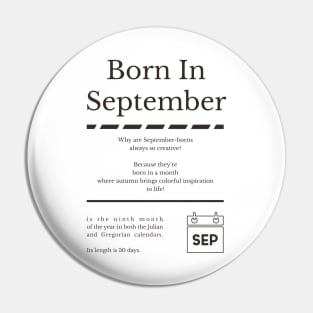 Born in September Pin