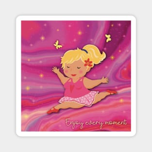 The chubby cute ballerina dancing and enjoying every moment 2 Magnet