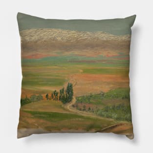 Mountains near Baalbec by Frederic Edwin Church Pillow