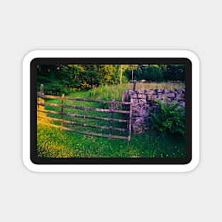 wooden gate meets dry stone wall Magnet