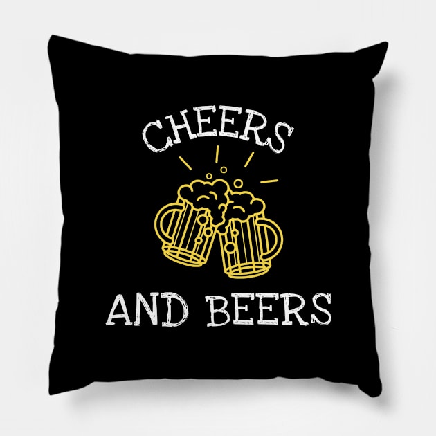 Cheers Beers Pillow by BeerShirtly01