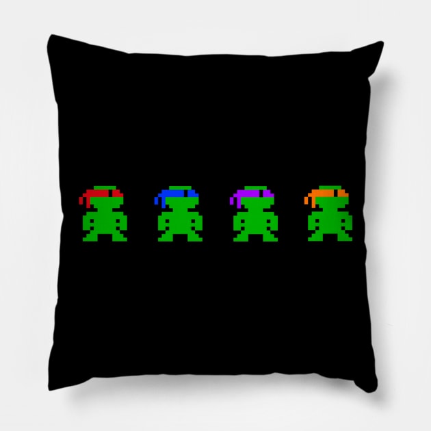 TMNT 8 Bit Pillow by Barbadifuoco