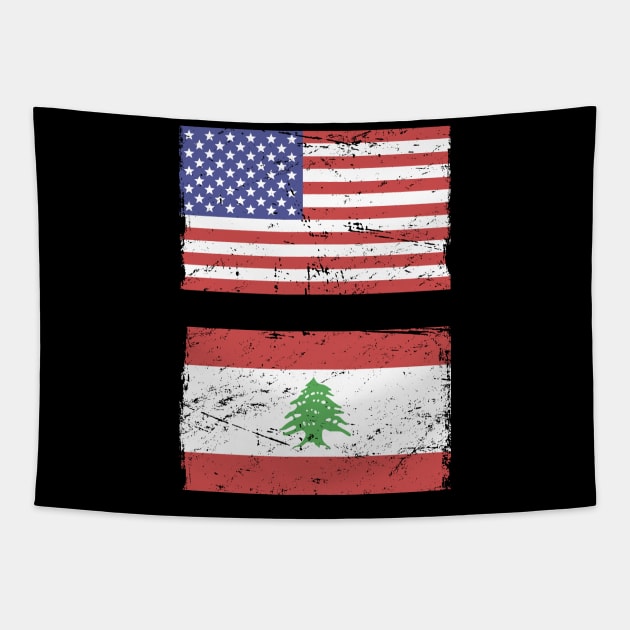 American & Lebanese Flag | Lebanon Graphic Tapestry by MeatMan