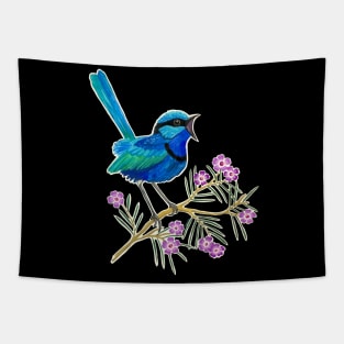 Blue Wren and Geraldton Wax Tapestry