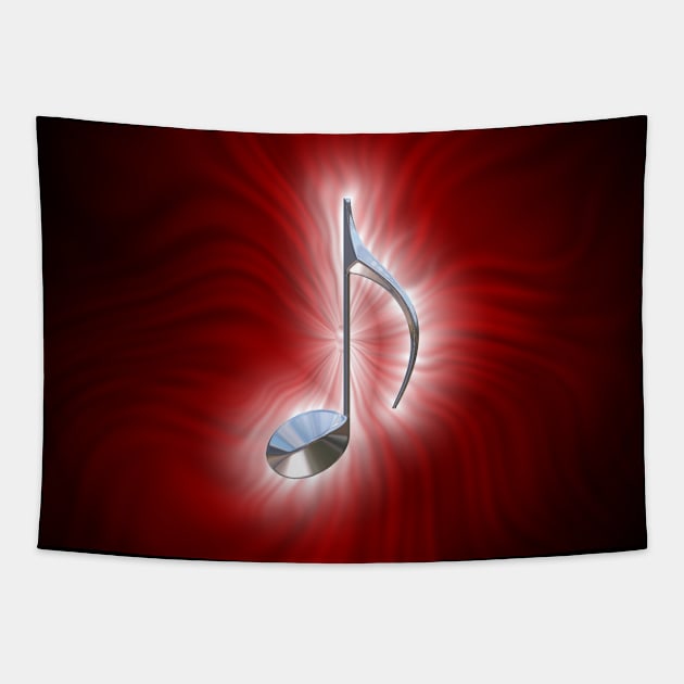 Radiating Music Red Tapestry by Veraukoion