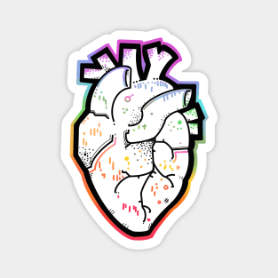 Rainbow anatomical heart Magnet