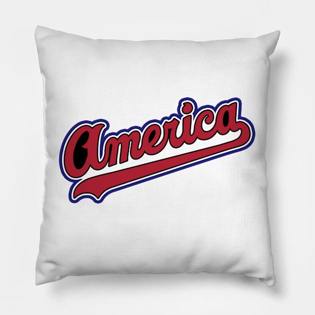 America Pillow by lounesartdessin