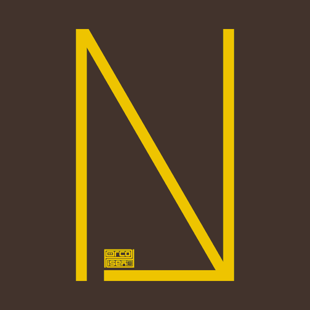 Letter N Simple Thin Clean Minimalist Line Initial by porcodiseno