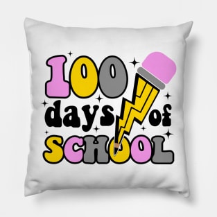 Retro Teacher 100 Days Of School For Boys Girls Pillow