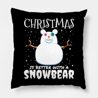 Christmas Is Better With A Snowbear - christmas snow bear gift Pillow