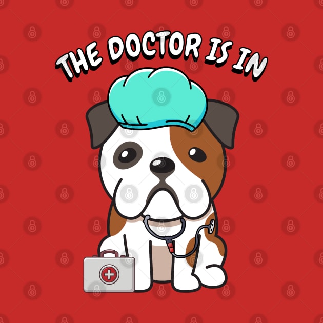 Cute bulldog is a doctor by Pet Station