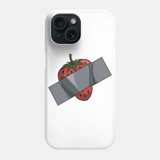 A red strawberry stuck on with some duct tape Phone Case