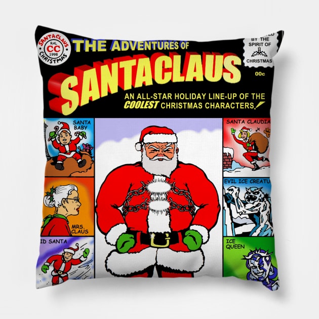 Santa Claus Comic Cover Pillow by RickLucey