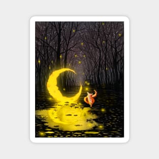 Fox in the night Magnet