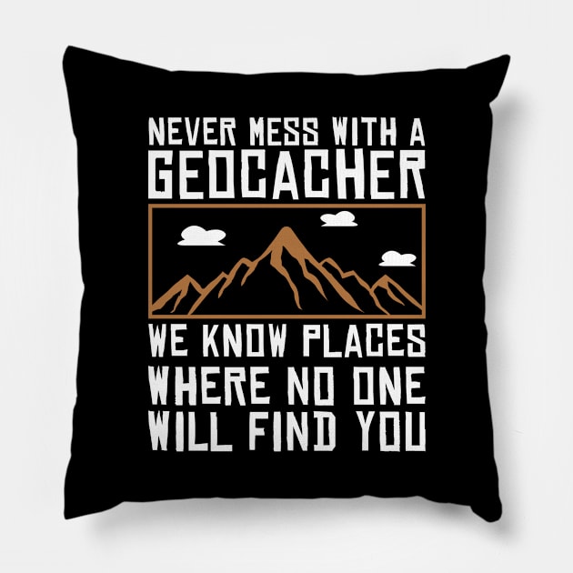 Geocaching Gps Cache Geocacher Coordinates Geocache Logbook Outdoor Hobby Geocachers Gift Nature Geo Hiking Letter Boxing Forest Funny Adventure Caching Love Treasure Lost Place Cacher Compass Gift Id Pillow by jkshirts