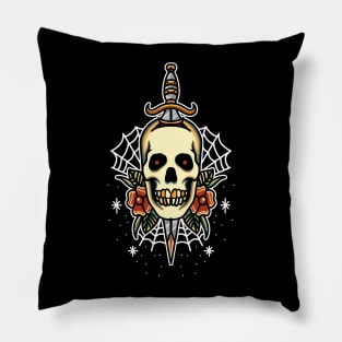 skull and dagger Pillow