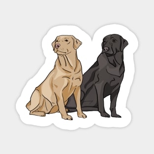 Two of a Kind - Black and Yellow Labs Magnet