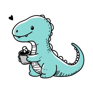 Dinosaur with coffee T-Shirt