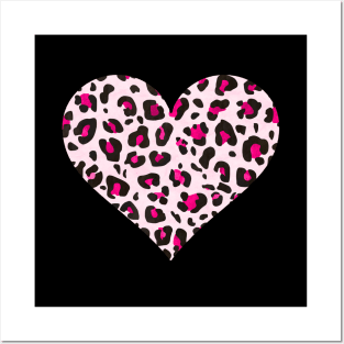 Millennial Pink, Black and White Leopard Print Heart Poster for Sale by  Bumblefuzzies