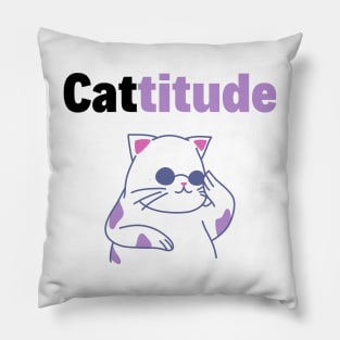 Cool Cat With A Cattitude Pillow
