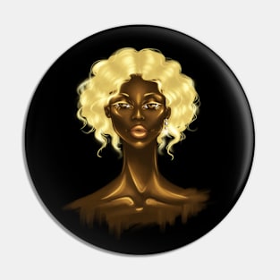 Black Girl Angel Melanin Portrait Pin