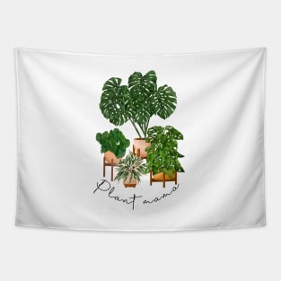 Plant Mama, House Plants Collection Illustration Tapestry