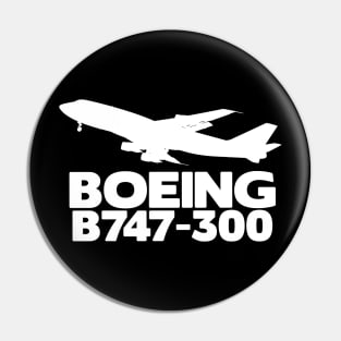 Boeing B747-300 Silhouette Print (White) Pin