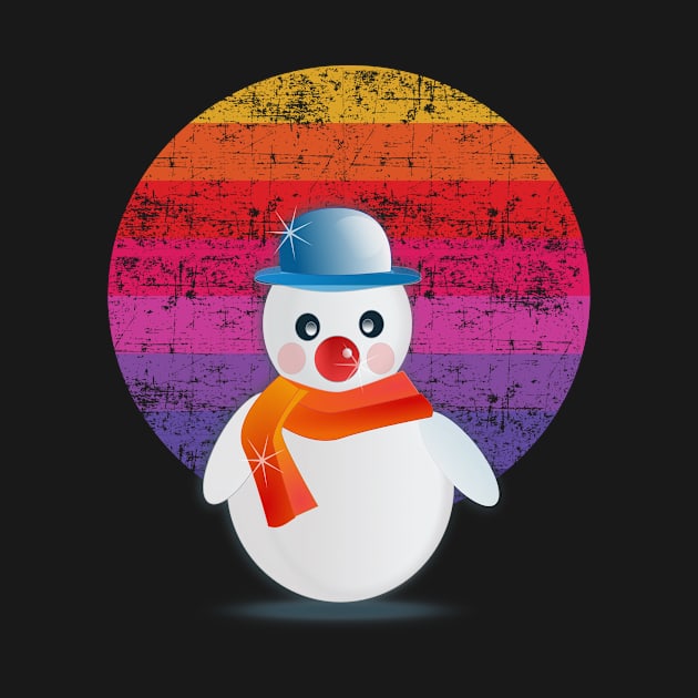 Funny retro Jeezy Snowman Funny retro Happy Snowman Winter by rabiidesigner