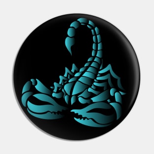 Blue Scorpion, Tribal Art Style Pin