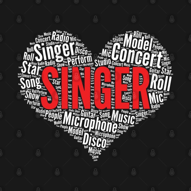 Singer Heart Shape Word Cloud Design graphic by theodoros20