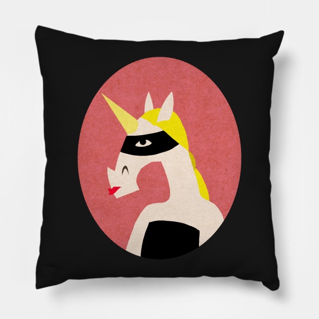 Masked Unicorn Pillow by Thatssounicorny