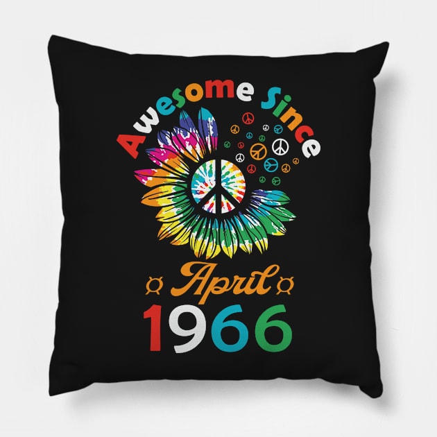 Funny Birthday Quote, Awesome Since April 1966, Retro Birthday Pillow by Estrytee