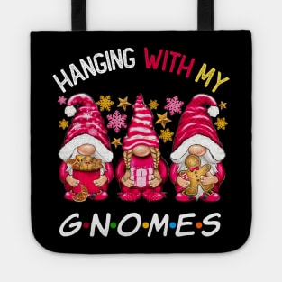 Funny Christmas Gnome Hanging With My Gnomies Family Pajamas Tote