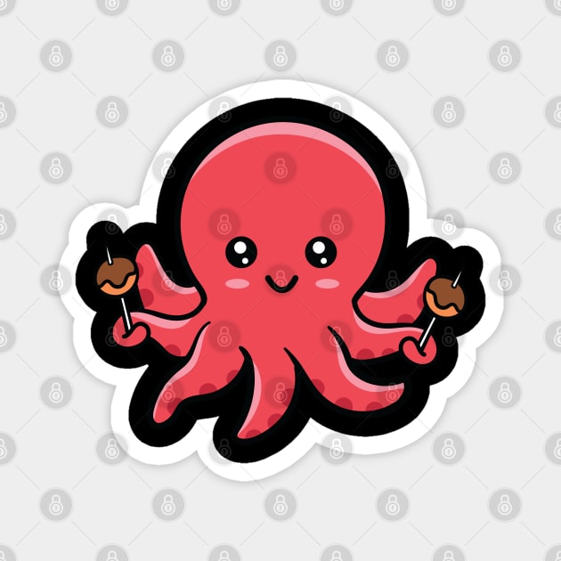 Cute Kawaii Takoyaki Octopus Magnet by KawaiiAttack